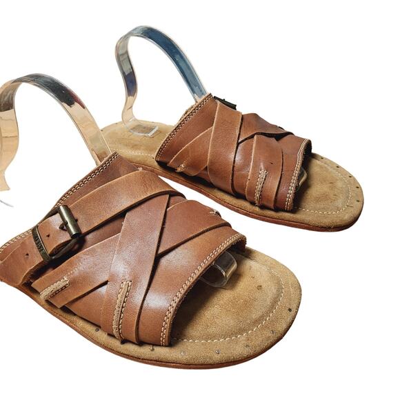 Frye Distressed Leather Buckle Sandals Size 11D - Picture 4 of 14